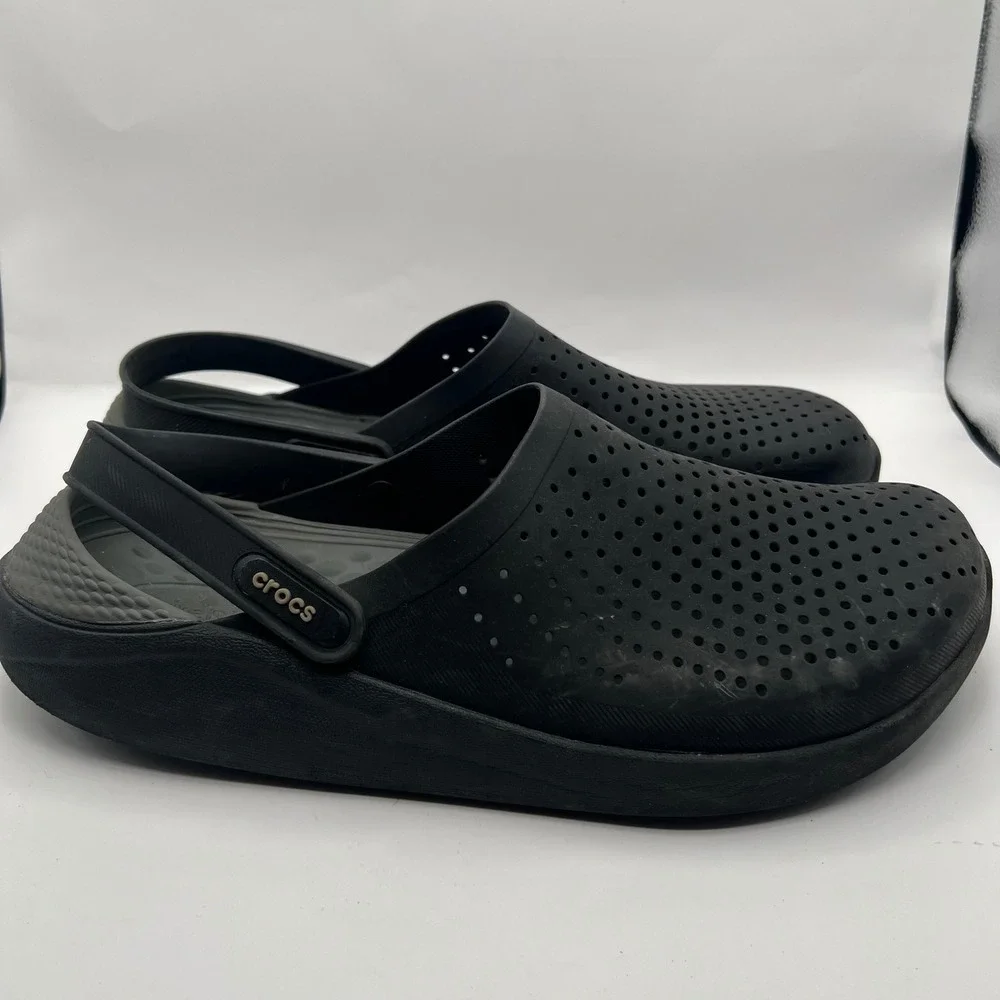 Crocs LiteRide Clog Mens 12 Black Comfort Slip On Shoes Water Boat Beach shoes